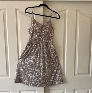 Yathon Brown  Spaghetti Strap  Dress With White. Size S